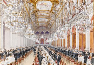Banchetto degli ufficiali navali russi al Municipio, 1893 da Feodor Hoffbauer