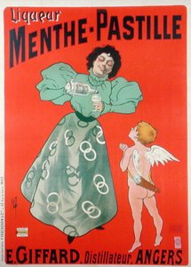 Poster pubblicitario Menthe-Pastille, distillato da E. Giffard