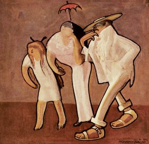 Turisti americani a Nizza, Caricatura di una famiglia americana, pubblicata sulla rivista Jugend