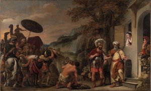 Eliseo rifiuta i doni di Naaman da Ferdinand Bol