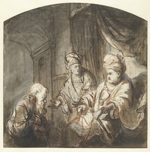 Giuseppe presenta suo padre al Faraone da Ferdinand Bol