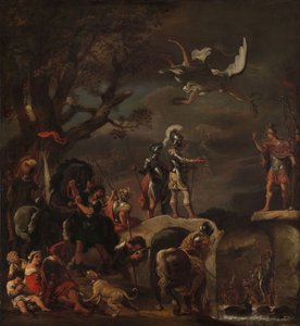 Le trattative di pace tra Claudio Civilis e Quintus Petillius Cerealis sul ponte demolito, 1658-62 da Ferdinand Bol