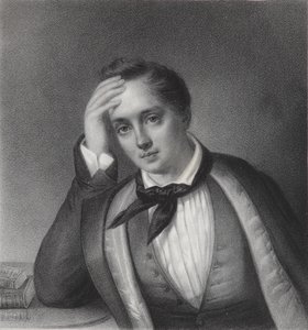 Ritratto del poeta Yevgeny Abramovich Baratynsky 1800-1844, anni 1830 da Ferdinand Chevalier