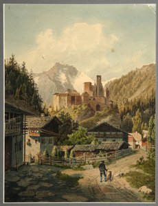 Paesaggio alpino con castello