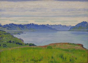 Paesaggio sul Lago di Ginevra con vista verso il Vallese da Ferdinand Hodler