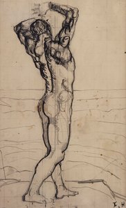 Atto maschile, studio per la Verità, c.1901-02 da Ferdinand Hodler