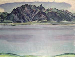 Thunersee con le montagne Stockhorn, 1910