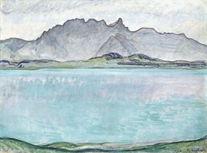 Thunersee con le montagne di Stockhorn, 1910 da Ferdinand Hodler