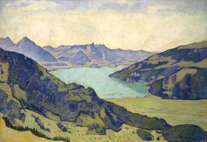 Vista del Lago di Thun da Breitlauenen da Ferdinand Hodler