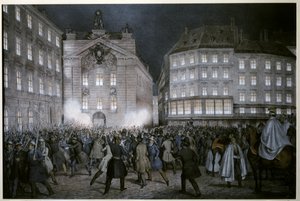 RIVOLUZIONE DI MARZO: Gli studenti prendono le armi alla vigilia del 13 marzo da Ferdinand Hofbauer