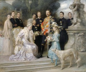 Ritratto di gruppo della famiglia imperiale in occasione delle nozze d