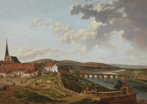 Veduta dal Castello di Aschaffenburg delle scuderie e del ponte sul Meno (Ciclo di Aschaffenburg) da Ferdinand Kobell