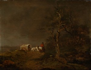 Paesaggio temporalesco con carro contadino da Ferdinand Kobell