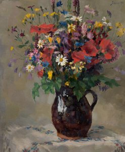 Fiori di campo in brocca da Ferdinand Matthias Zerlacher