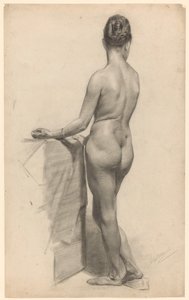 Studio di un nudo femminile in piedi, visto di spalle da Ferdinand Oldewelt