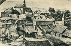 Cava in Alt-Matzleinsdorf, con la chiesa parrocchiale di San Floriano a Vienna