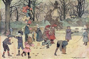 Giochi di colin-aillard, salto della corda, pallone e sabbia nel giardino pubblico, in Imagier de l