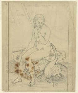Leda seduta con il cigno da Ferdinand Roybet