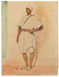 Un marocchino in piedi da Ferdinand Victor Eugene Delacroix