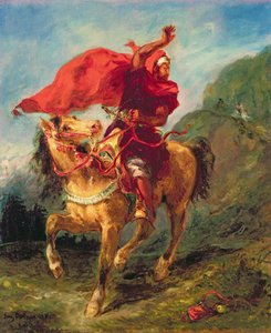Cavaliere Arabo che Dà un Segnale da Ferdinand Victor Eugene Delacroix
