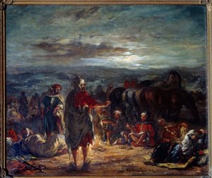 Accampamento arabo di notte da Ferdinand Victor Eugene Delacroix