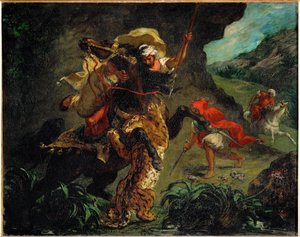Chasse au tigre - La caccia alla tigre ... da Ferdinand Victor Eugene Delacroix