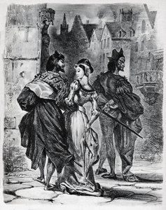 Faust, Gretschen e Mefistofele da Ferdinand Victor Eugene Delacroix