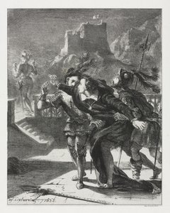 Amleto: Amleto si precipita a seguire il fantasma di suo padre, 1835 da Ferdinand Victor Eugene Delacroix