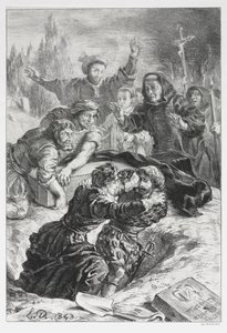 Amleto: Amleto e Laerte nella tomba di Ofelia, 1843 da Ferdinand Victor Eugene Delacroix