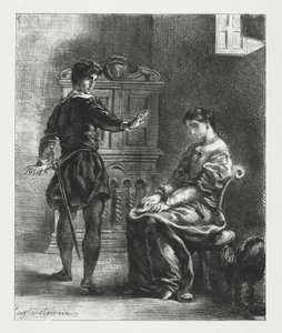 Amleto: Amleto e Ofelia, 1834 da Ferdinand Victor Eugene Delacroix