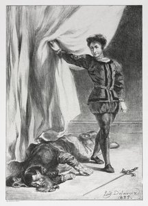 Amleto: Amleto e il cadavere di Polonio, 1835 da Ferdinand Victor Eugene Delacroix
