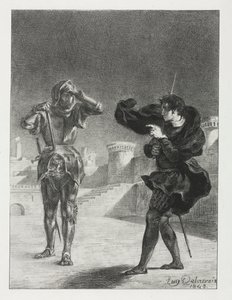 Amleto: Il fantasma sulla terrazza, 1843 da Ferdinand Victor Eugene Delacroix