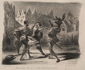Illustrazioni per Faust: Duello di Faust e di Valentin da Ferdinand Victor Eugene Delacroix