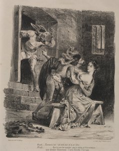 Illustrazioni per Faust: Faust nella prigione di Margherita da Ferdinand Victor Eugene Delacroix