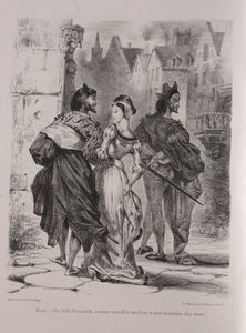 Illustrazioni per Faust: Faust cerca di sedurre Margherita, 1828 da Ferdinand Victor Eugene Delacroix