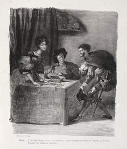 Illustrazioni per Faust: Mefistofele da Marthe da Ferdinand Victor Eugene Delacroix
