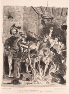 Illustrazioni per Faust: Mefistofele nella taverna degli studenti, 1828 da Ferdinand Victor Eugene Delacroix