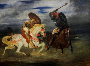 Cavalieri che combattono in campagna da Ferdinand Victor Eugene Delacroix