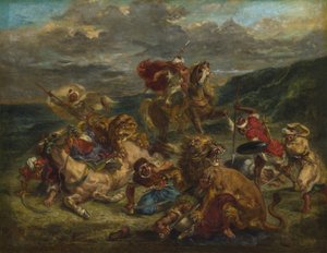 Caccia al leone, 1860-61 da Ferdinand Victor Eugene Delacroix
