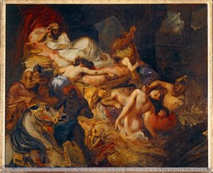 Mort de Sardanapale - La morte di Sardanapalo. 1826-1827. Bozzetto per 40-11-02/62 ... da Ferdinand Victor Eugene Delacroix