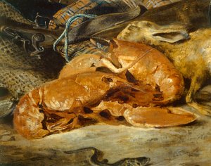 Nature morte au homard - natura morta con aragosta ... da Ferdinand Victor Eugene Delacroix