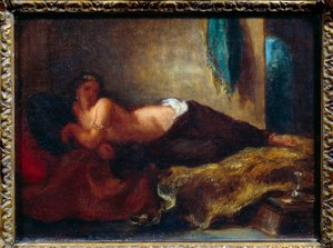 Odalisca. Dipinto di Eugene Delacroix da Ferdinand Victor Eugene Delacroix