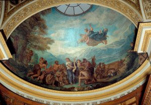 Orfeo viene a civilizzare i Greci ancora selvaggi e insegnare le arti della pace. Affresco di Eugene Delacroix (1798-1863) che decora la cupola della biblioteca dell