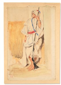 Arabo in piedi da Ferdinand Victor Eugene Delacroix
