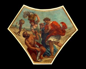 La dracma del tributo trovata da San Pietro nella bocca di un pesce da Ferdinand Victor Eugene Delacroix