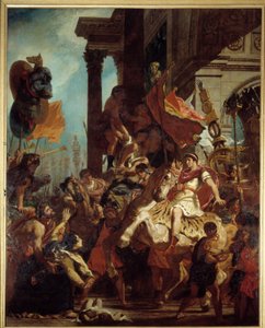 La giustizia di Traiano - Illustrazione del Purgatorio nella Divina Commedia di Dante Alighieri da Ferdinand Victor Eugene Delacroix