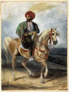 Il cavaliere turco, 1834 circa (gouache e acquerello su carta) da Ferdinand Victor Eugene Delacroix