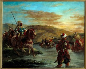 Il passaggio di un guado in Marocco. Dipinto di Eugene Delacroix da Ferdinand Victor Eugene Delacroix