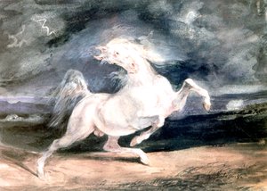 Cavallo bianco, XIX secolo da Ferdinand Victor Eugene Delacroix