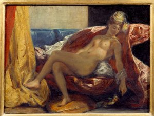 Donna che scolpisce un pappagallo da Ferdinand Victor Eugene Delacroix